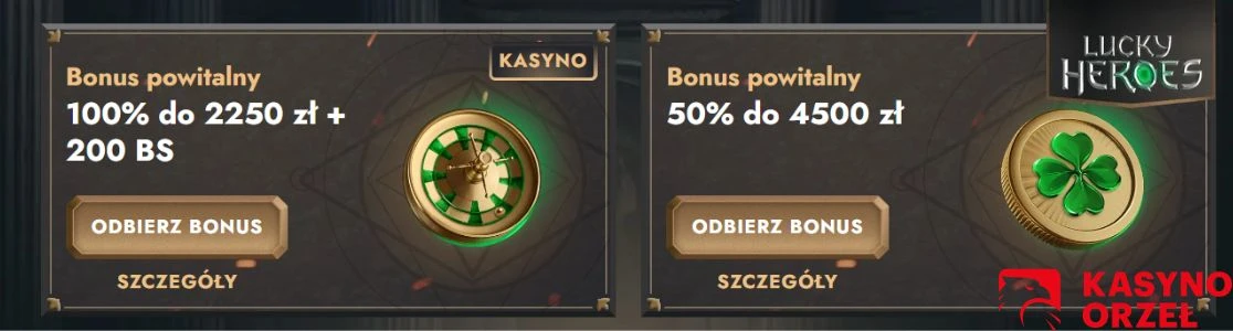 lucky heroes bonus powitalny