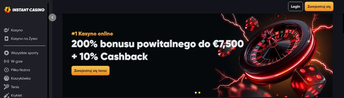 Instatnt Casino bonus powitalny