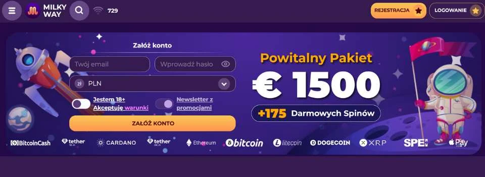 MilkyWay Casino bonus powitalny