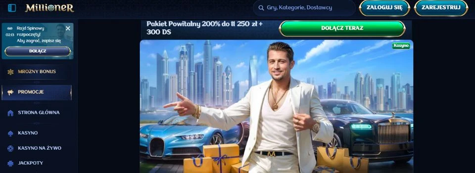 Millioner Casino bonus powitalny