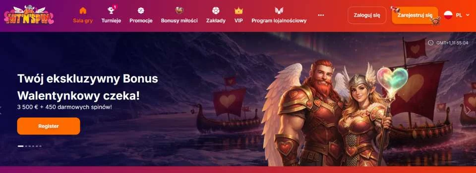 Hitnspin walentynkowy bonus