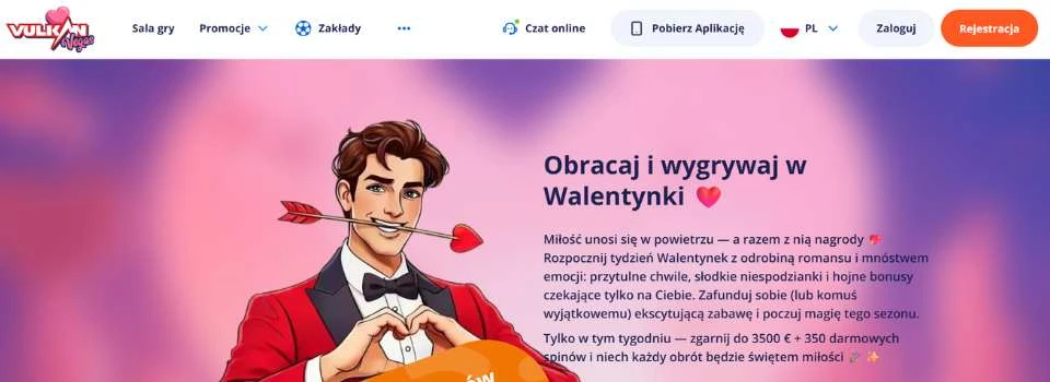 VulkanVegas kasyno bonus na walentynki