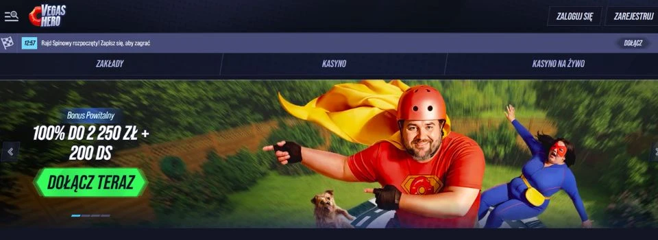 Vegas hero bonus powitalny