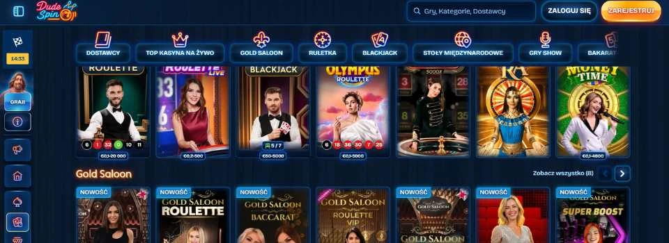 Dudespin Casino kasyno na żywo