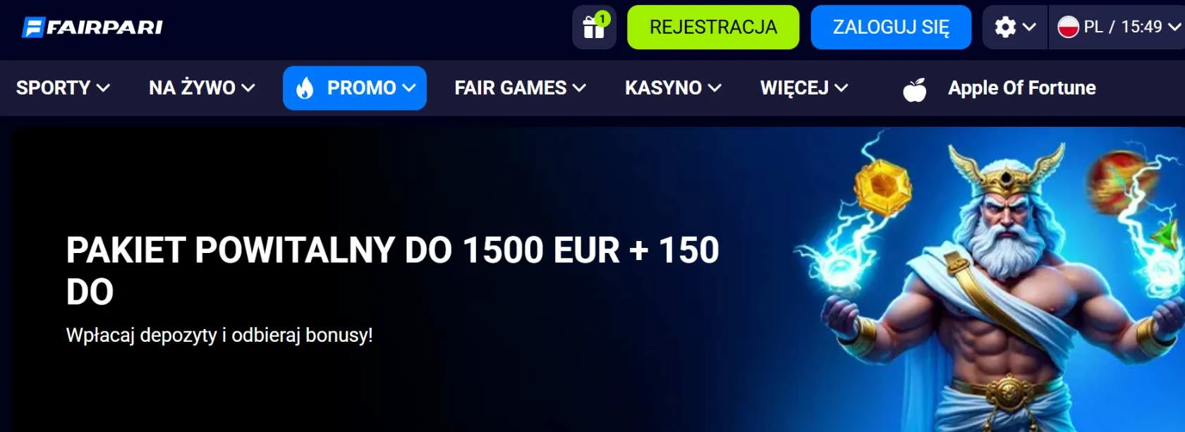 fairpari casino bonus powitalny