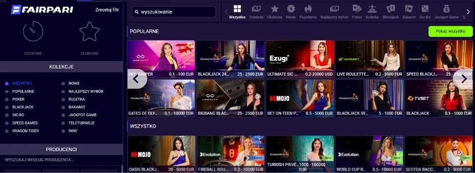 fairpari casino na żywo