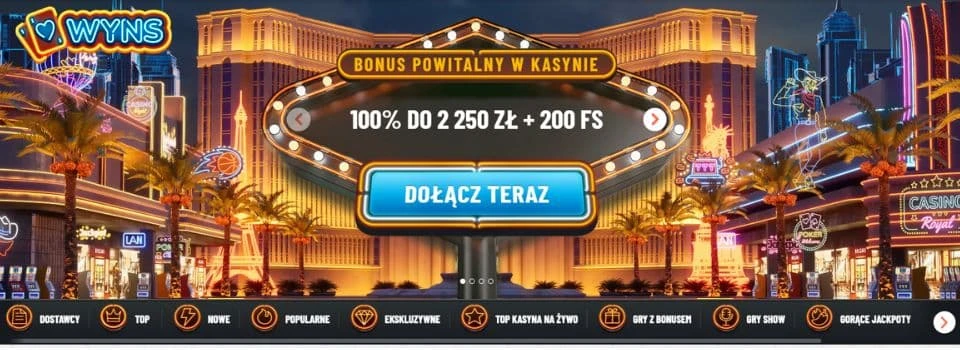 wyns kasyno bonus powitalny